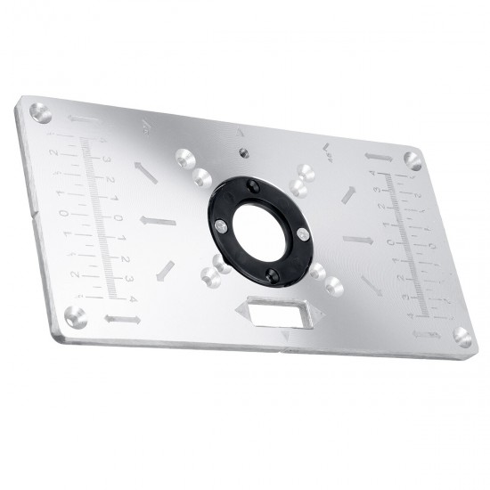 Aluminium Alloy Router Table Insert Plate with 4 Rings Screws for Woodworking Benches