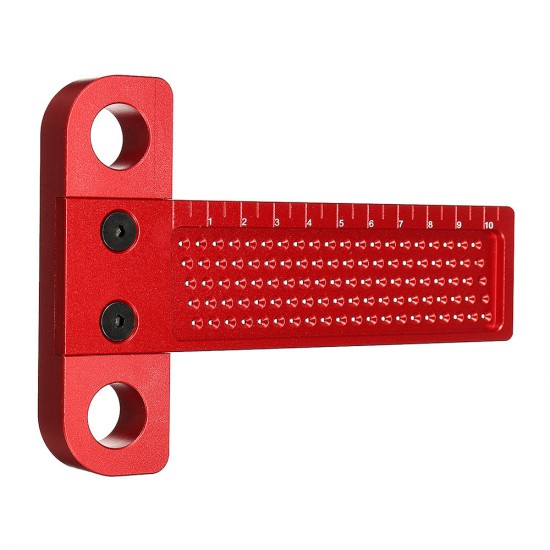 Aluminium Alloy T-100 Hole Positioning Metric Measuring Ruler 100mm Woodworking T-Squares Marking Ruler For Carpenter