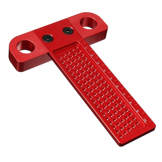 Aluminium Alloy T-100 Hole Positioning Metric Measuring Ruler 100mm Woodworking T-Squares Marking Ruler For Carpenter