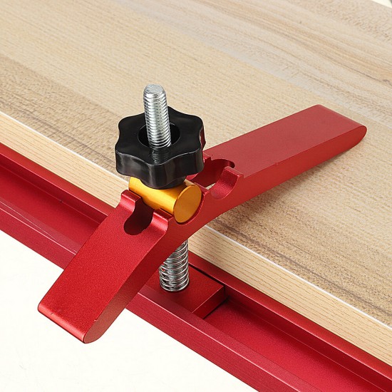 Aluminium Alloy T-track Hold Down Clamp with Wire Spring for 30/45 Type Miter Slot Woodworking Tool