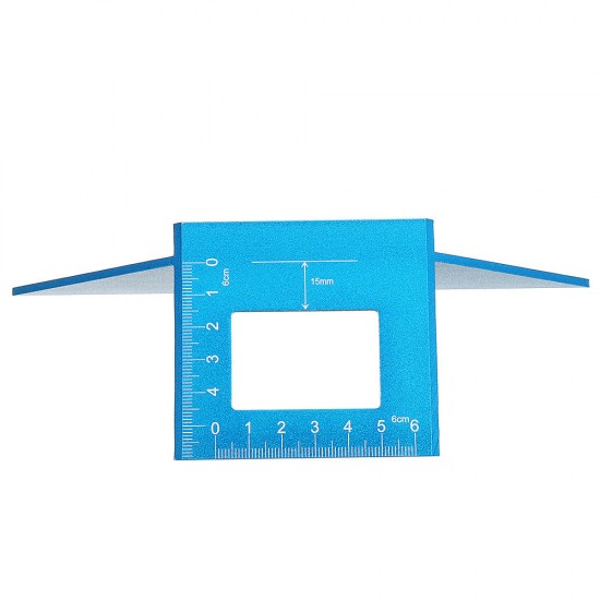 Aluminum Alloy 17cm T Ruler Woodworking Square Multifunctional Scriber 45 90 Degree Angle Ruler Angle Protractor Gauge