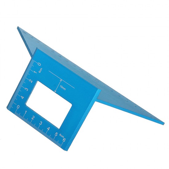 Aluminum Alloy 17cm T Ruler Woodworking Square Multifunctional Scriber 45 90 Degree Angle Ruler Angle Protractor Gauge