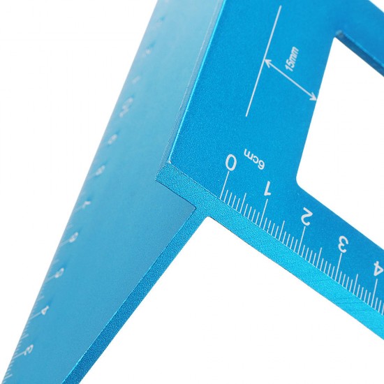 Aluminum Alloy 17cm T Ruler Woodworking Square Multifunctional Scriber 45 90 Degree Angle Ruler Angle Protractor Gauge