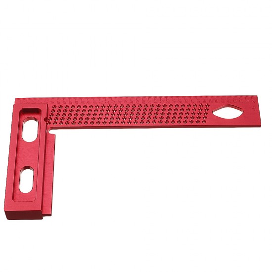 Aluminum Alloy 200mm Woodworking Square Hole Positioning Metric Measuring Ruler Carpenter Scriber