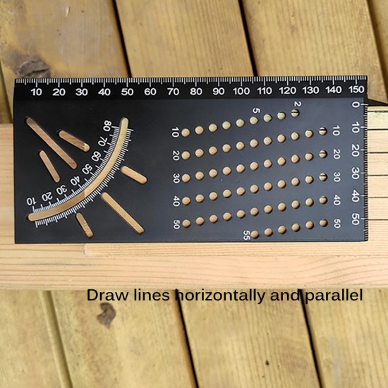 Aluminum Alloy 3D Mitre Angle Measuring Square 45 90 Degree Angle Ruler Punctuation Marking Gauge Framing Angle Protractor Woodworking Tool