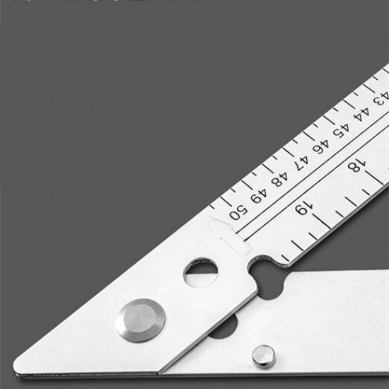 Aluminum Alloy 45 Degree Metric and Imperial Triangle Ruler Multifunctional Foldable Wood Angle Ruler For Woodworking
