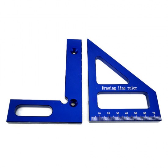 Aluminum Alloy Multifunctional Woodworking Ruler Square Layout Miter Triangle Ruler 45 90 Degree Metric Gauge Measure Tools