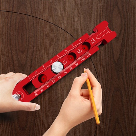 Aluminum Alloy Woodworking Pocket Compass Circular Drawing Adjustable Circle-drawing Ruler for Woodworking Industrial Drawing Engineering Design