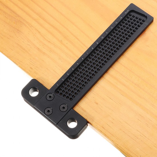 Black Aluminium Alloy T-160 Hole Positioning Measuring Ruler 160mm Metric T Ruler Woodworking Precision Crossed Marking Scriber