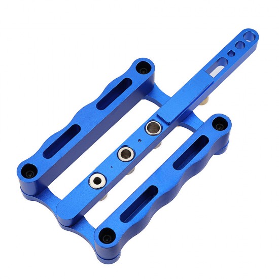 Blue 6/8/10mm Self Centering Doweling Jig Set Aluminum Alloy Hole Punch Locator Dowel Jig Drill Guide Center Line Scribing Woodworking Set