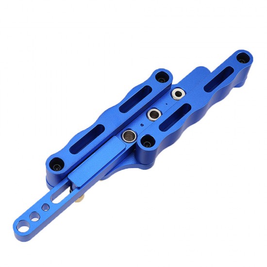 Blue 6/8/10mm Self Centering Doweling Jig Set Aluminum Alloy Hole Punch Locator Dowel Jig Drill Guide Center Line Scribing Woodworking Set