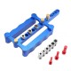 Blue 6/8/10mm Self Centering Doweling Jig Set Aluminum Alloy Hole Punch Locator Dowel Jig Drill Guide Center Line Scribing Woodworking Set