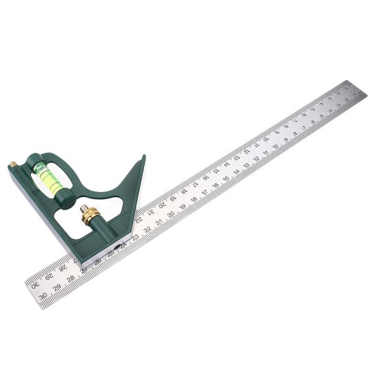 12 Inch 300mm Adjustable Combination Square Angle Ruler 45/90 Degree With Bubble Level