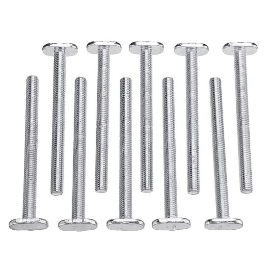 10pcs M8x100mm T-Nut Sliding Screws For 30 Series Miter Track T-Slot Woodworking Tool