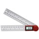 2in1 200/300mm Transparent Digital Angle Ruler 360° LCD Display Inclinometer Electron Goniometer Protractor Finder Meter Inch Metric Measuring Tool