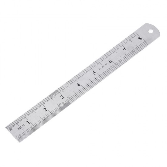 26mm Width 20/30cm Length Straight Ruler With Locking Stop Metric/Inch Woodworking Line Locator