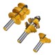 3pcs 1/2 Inch Shank Entrance Rod and Ogee Router Bit Inner Door Assorted R / S Router Bit Woodworking Tools