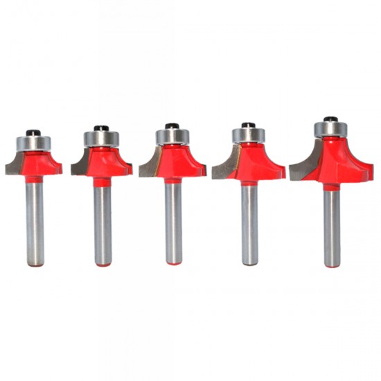 6mm Shank Corner Round Over Router Bit with Bearing Cleaning Flush Milling Cutter for Wood Woodworking Tool