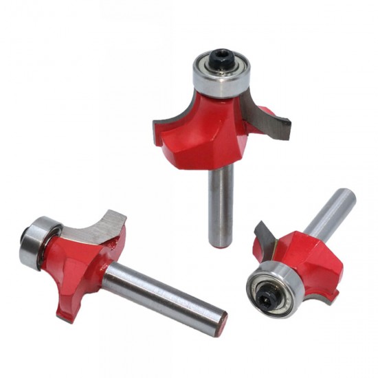 6mm Shank Corner Round Over Router Bit with Bearing Cleaning Flush Milling Cutter for Wood Woodworking Tool