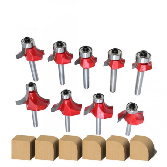 6mm Shank Corner Round Over Router Bit with Bearing Cleaning Flush Milling Cutter for Wood Woodworking Tool