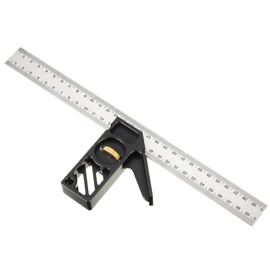 Adjustable 300mm Aluminum Alloy Combination Square 45 90 Degree Angle Scriber Steel Ruler Woodworking Line Locator Ruler DIY Carpenter Measuring Tool