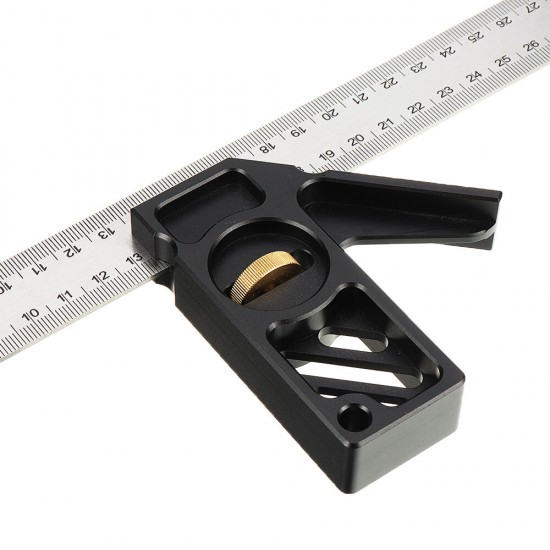 Adjustable 300mm Aluminum Alloy Combination Square 45 90 Degree Angle Scriber Steel Ruler Woodworking Line Locator Ruler DIY Carpenter Measuring Tool