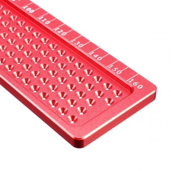 Aluminium Alloy T-160 Hole Positioning Metric Measuring Ruler Woodworking Precision Marking Scriber