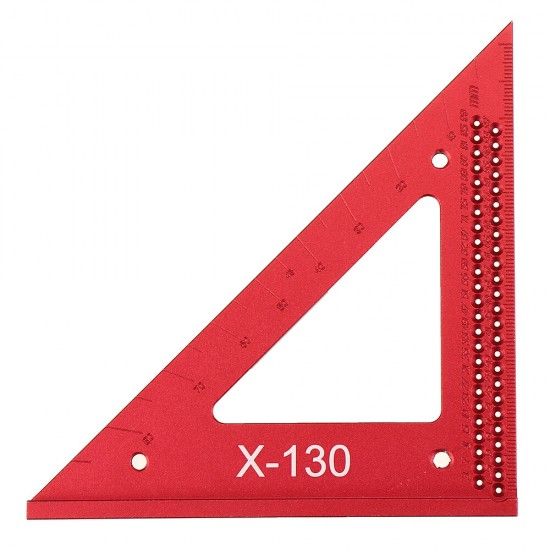 Aluminum Alloy Metric Woodworking Triangle Ruler Carpenters Square Hole Positioning Measuring Ruler