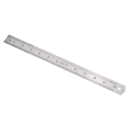 CX300-2 Adjustable 45/90 Degree Metric and Inch Line Scribe Ruler Positioning Measuring Ruler 300mm Marking Ruler Woodworking Tool