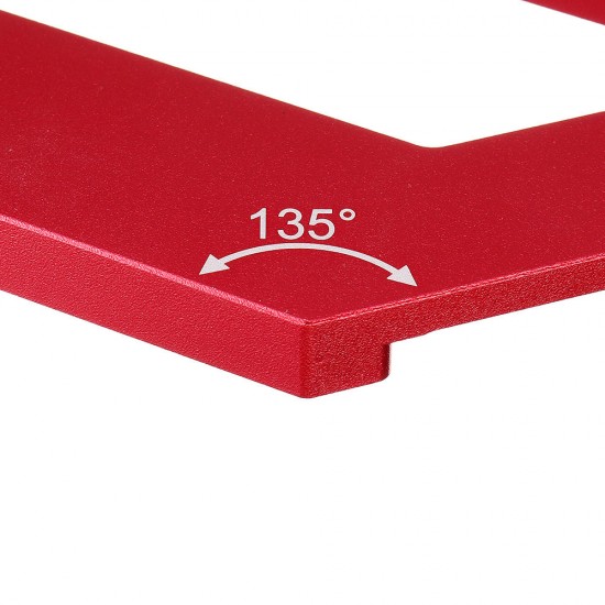 ES-3 Aluminum Alloy 45 Degree Marking Angle Ruler Parallel Ruler with Base Woodworking Measuring Scribing Tool