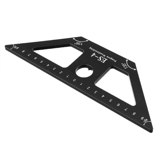 ES-4 Aluminum Alloy 45 Degree Scribing Ruler with Base Woodwokring Marking Angle Ruler T Ruler Measuring Tool