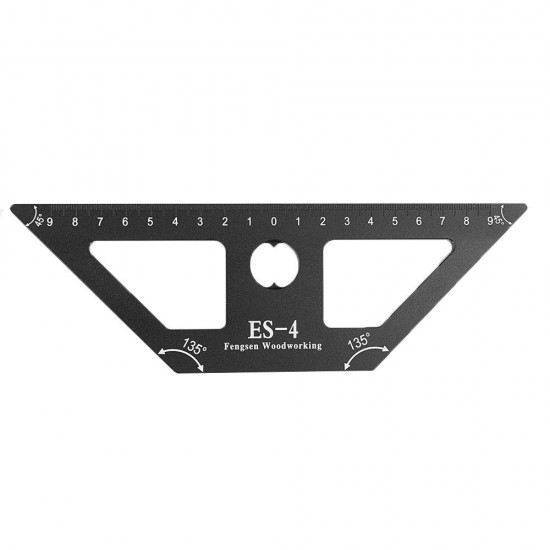 ES-4 Aluminum Alloy 45 Degree Scribing Ruler with Base Woodwokring Marking Angle Ruler T Ruler Measuring Tool