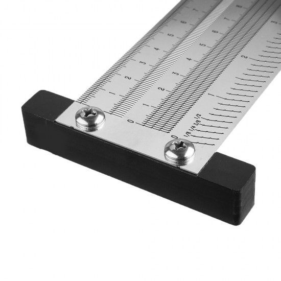 Inch and 200/300/400mm Stainless Steel Precision Marking T Ruler Hole Positioning Measuring Ruler Woodworking Scriber Scribing Tool