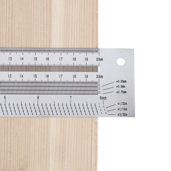 Inch and 200/300/400mm Stainless Steel Precision Marking T Ruler Hole Positioning Measuring Ruler Woodworking Scriber Scribing Tool