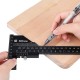 Multifunction Inch and MM Woodworking Scriber Gauge Aluminum Steel Measuring Marking Framing Ruler Tool for Carpentry