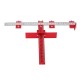 Red Aluminum Alloy Metric/Inch Cabinet Hardware Jig 4mm 5mm Drill Guide Cabinet Handle Template Jig