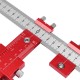 Red Aluminum Alloy Metric/Inch Cabinet Hardware Jig 4mm 5mm Drill Guide Cabinet Handle Template Jig