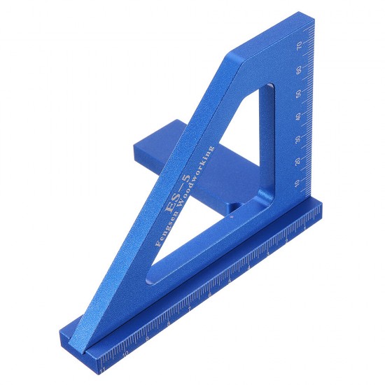 ES-5 Aluminum Alloy Multifunction Woodworking Scribing Ruler 3D Miter Angle Marking T Ruler Square Layout 45/90 Degree Measuring Ruler