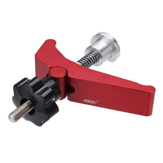 2 Pcs Red Quick Acting Hold Down Clamp Aluminum Alloy T-Slot T-Track Clamp Set Woodworking Tool for Woodworking Table