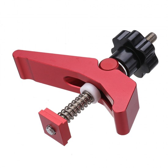 2 Pcs Red Quick Acting Hold Down Clamp Aluminum Alloy T-Slot T-Track Clamp Set Woodworking Tool for Woodworking Table