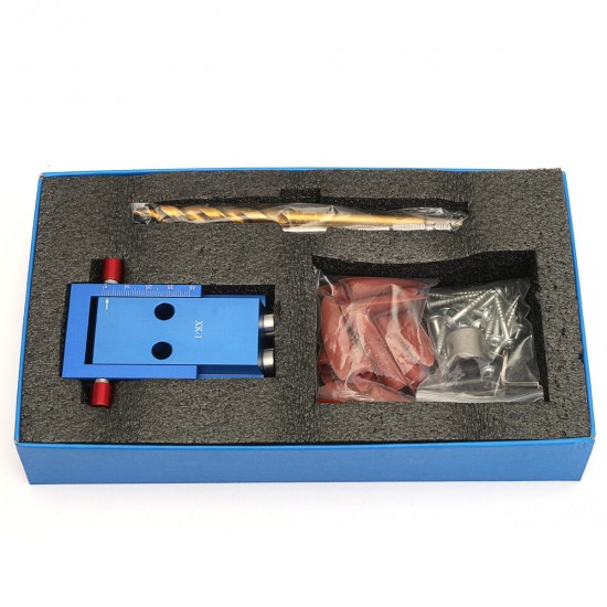 Mini Pocket Slant Hole Jig System Kit with Step Drill Bit Woodwork Tool Set