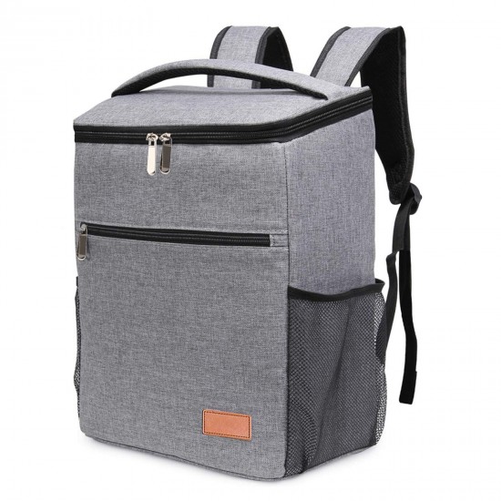 25L Gray Insulated Waterproof Cooling Backpack Bag Picnic Camping Rucksack Ice Cooler Bag