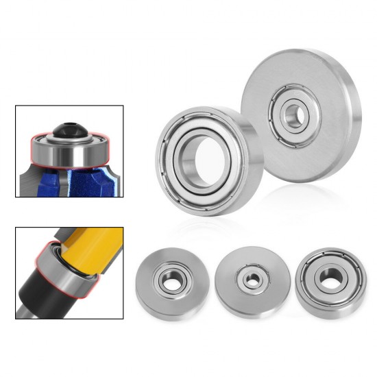 Router Bit Set Bearing Accessories Upper and Lower Bearing Cutter Head Bearing Tool Holder Bearing Milling Cutter Accessories Ball