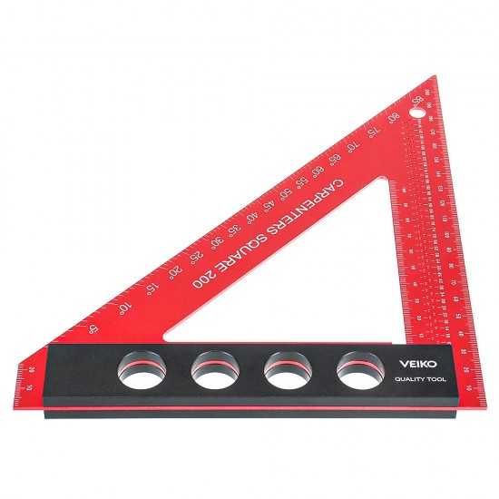 200mm Aluminum Alloy Carpenter Square Triangle Ruler Woodworking Precision Hole Positioning Square