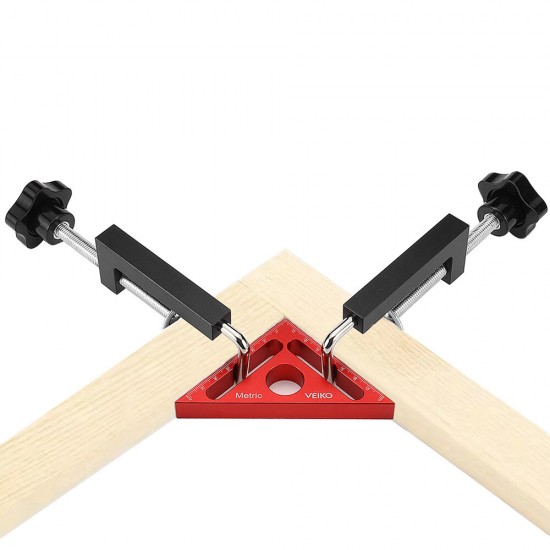 80*80MM Aluminum Alloy Woodworking Triangle Ruler Set Adjustable 90° Splicing Board Positioning Panel Fixed Clip Woodworking Tool