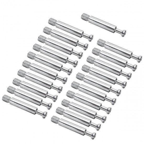 20PCS 3-in-1 Eccentric Wheel Connecting Piece Furniture Screw Nut Kit Fit For Dowel Jig Furniture Wardrobe Link Connection