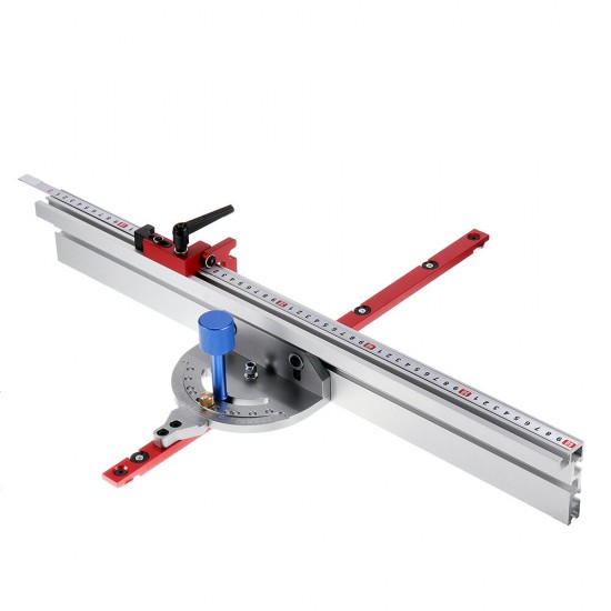 450mm 0-90 Degree Angle Miter Gauge System with 600/800mm Aluminum Alloy Fence and Stop Sawing Assembly Ruler for Table Saw Router Table Miter Saw