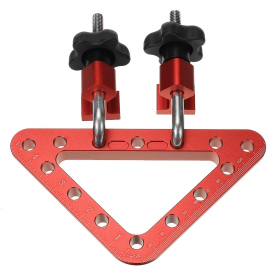 2 Set Metric/Imperial 45/90° 120mmx120mm Aluminum Alloy Woodworking Positioning Ruler Set Installation Fixing Clip Clamping Square Measuring Tool