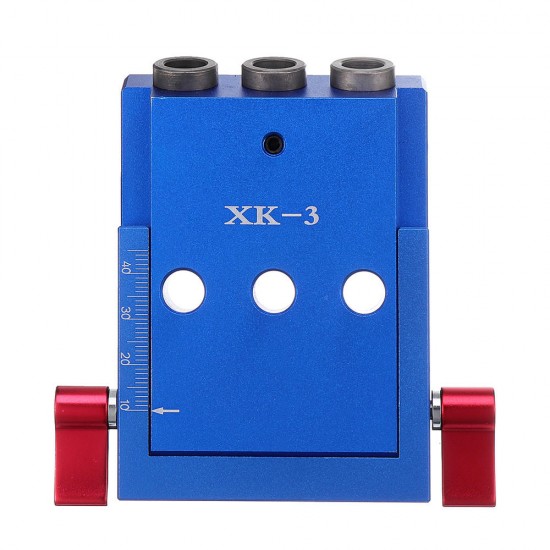 XK-3 Pocket Hole Jig Kit 3 Holes Woodworking Drill Guide Aluminium Oblique Drill Guide Locator Tools