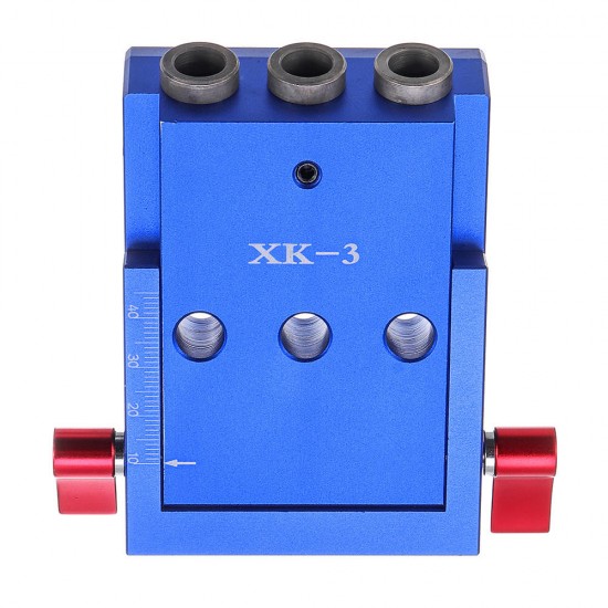 XK-3 Pocket Hole Jig Kit 3 Holes Woodworking Drill Guide Aluminium Oblique Drill Guide Locator Tools